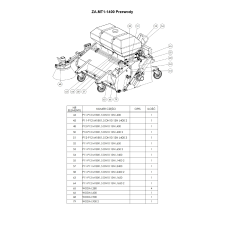 Części zamienne - Zamiatarka MT1